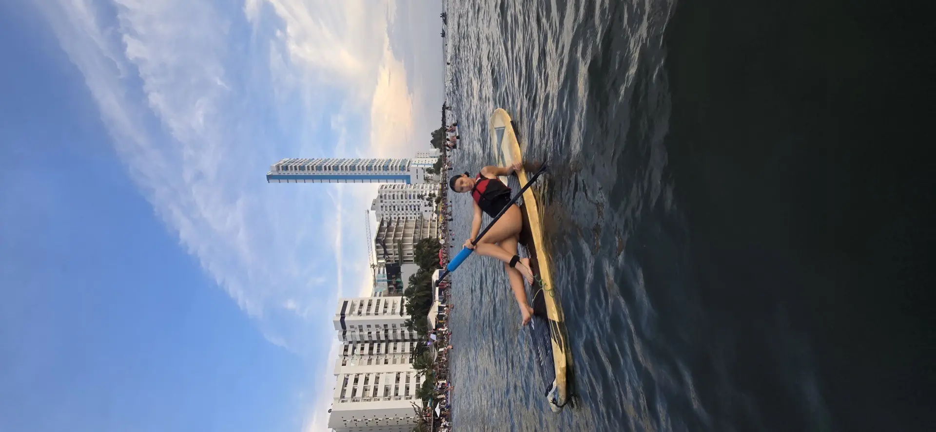Paddleboarding along Cartagena waterfront